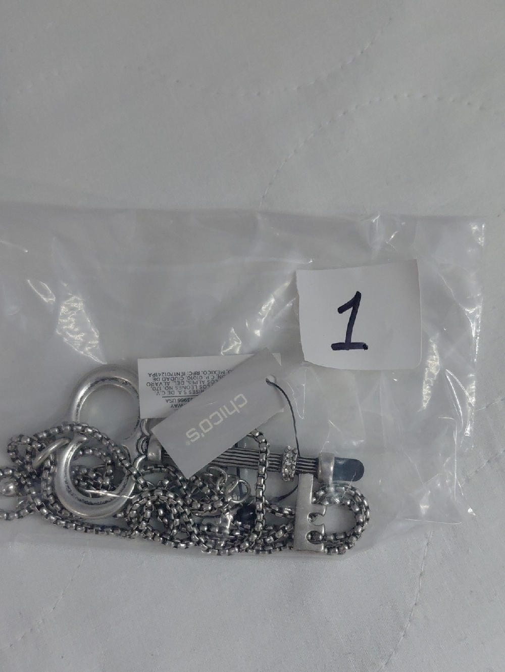 Chico's Silver-Tone Key Pendant Long Necklace - Silver - Picture 6 of 6